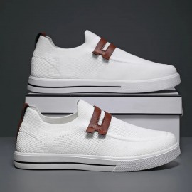 Men'S Breathable Low-Top Skate Sneakers - All-Season Comfort with EVA Cushioning Sole, Round Toe Design & Arch Support - Lightweight Streetwear Skate Shoes for Casual, New Balanced Women Skateboarding Shoes, Mens Shoes Sneaker, Men Sneaker, Men Shoe