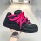 Men's Wide Width Chunky Platform Sneakers - Korean Retro Korean Wave K-Drama Inspired Shoes, Cushioned Heavy-Sole Lift (Pink Laces/Black) - Low-Top Lace-Up Casual Streetwear for Spring/Fall, Unisex-Friendly Footwear