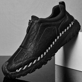 Autumn New Slip-On Casual Shoes for Men | Thick-Soled Loafers, Trendy, Upper, PVC Sole, Fabric Insole