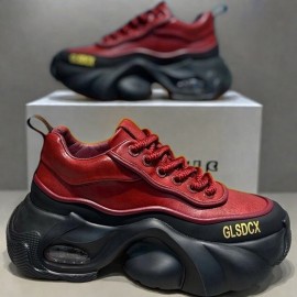 Men's Heavy-Sole Height Increase Sneakers - Upper & PVC Platform Sole, -Season Wearable Lift Shoes for Outdoor Sports, Casual Low-Top (-Season) - Instant Tall for Shorter Men