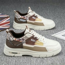 New Mens British-Style Hiking Sneakers | Youth Non-Slip Sports Casual Work Trendy Shoes, Upper, EVA Sole, Lace Closure, Low Top Design