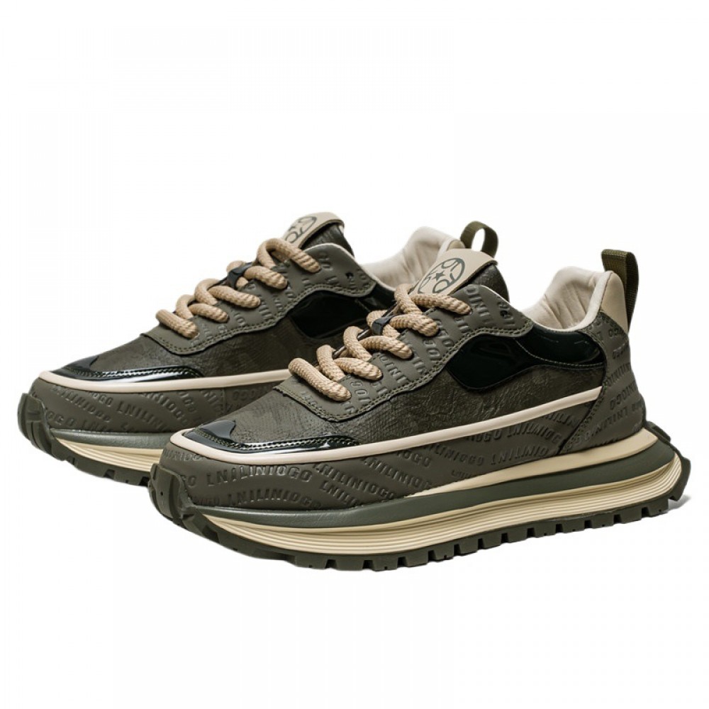 Men's Height Increasing Running Shoes with Thick Sole & Spring Lift - Mid-Top Athletic Sneakers for Height, Outsole & Microfiber, Spring/Fall Sports & Casual Wear - Black (Model)