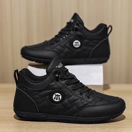 Men's Casual Sneakers - Breathable PU Upper & Non-Slip Rubber Sole, Lace-Up Low-Top Round Toe Design, All-Season Comfort for Outdoor Sports & Casual Attire, Streetwear Shoes, Stylish Street Shoes, Fabric Lined Interior