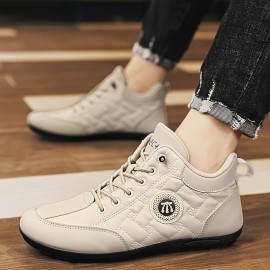 Men's Casual Sneakers - Breathable PU Upper & Non-Slip Rubber Sole, Lace-Up Low-Top Round Toe Design, All-Season Comfort for Outdoor Sports & Casual Attire, Streetwear Shoes, Stylish Street Shoes, Fabric Lined Interior