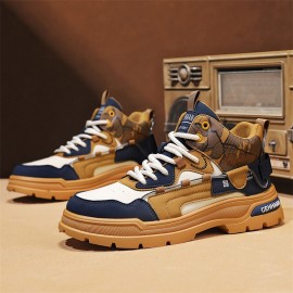 Men's & All-Season High-Top Hiking Boots -  & PVC Sole Heavy-Duty Outdoor Trekking Shoes, Retro Workwear Boots with Lace Closure, All-Terrain Traction for Urban to Mountain Use (Unisex)