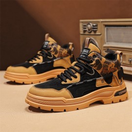 Men's & All-Season High-Top Hiking Boots -  & PVC Sole Heavy-Duty Outdoor Trekking Shoes, Retro Workwear Boots with Lace Closure, All-Terrain Traction for Urban to Mountain Use (Unisex)