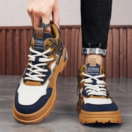 Men's & All-Season High-Top Hiking Boots -  & PVC Sole Heavy-Duty Outdoor Trekking Shoes, Retro Workwear Boots with Lace Closure, All-Terrain Traction for Urban to Mountain Use (Unisex)