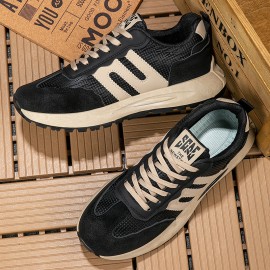 Korean-Style Platform Sneakers - Heavy Sole, Upper & Rubber Platform Shoe - Low-Top Lace-Up Casual Wear Suitable for Sports, Everyday Use - Unisex Footwear