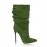 European and American Style Pleated Mid-Calf Boots | New Pointed Toe Patchwork High Heel Sexy Fashion Boots with Stiletto Heel, Slip-on Closure, and Rubber Sole