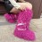 Women'S Fashionable Fluffy faux fur Over-the-Knee Snow Boots | Thick Sole Low Heel, Round Toe, Warm Winter Boots Suitable for Indoor/Outdoor Use, Casual and Semi-Formal Occasions, Polyurethane Upper and Inner, Rubber Sole