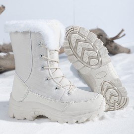 Women's Fleece-Lined High Quality Snow Boots with Non-Slip Sole - Winter Warm Tall Boots, Wide Width Toe, Upper & PVC for Ice, Snow, Slush - Cold Weather Shoes for,, Casual (Hand Washable)
