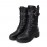 Women'S Mid Calf Boots | Motorcycle and Combat Style, Lace Up Strap, Adjustable, Casual Western Fashion with Platform Heel and Zipper Closure