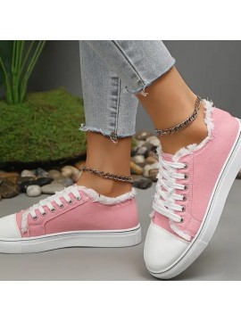 Spring Summer New Foreign Trade Plus Size Thick Sole Women'S Casual Shoes Solid Color Simple College Style