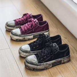 Women'S New Casual Sneakers - Round Toe Lace-Up Design with Arch Support, Durable Fabric Upper & Cushioned Rubber Sole, All-Season Comfort for Gym, Walking, Daily Wear - Black/White/Grey Minimalist Style - Ideal Gift for Christmas, Birthdays