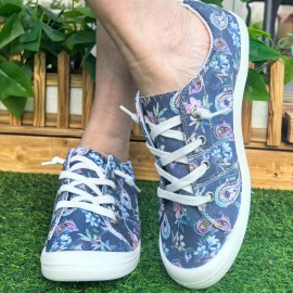 Women's New Rich Flower Shoes, Casual Fabric Upper, Soft Sole, All-Season, Plain Toe, Random Printing, Faux Sole, Hand Wash or Professional Dry Clean, for Women, Women Shoes