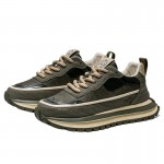 Men's Height Increasing Running Shoes with Thick Sole & Spring Lift - Mid-Top Athletic Sneakers for Height, Outsole & Microfiber, Spring/Fall Sports & Casual Wear - Black (Model)